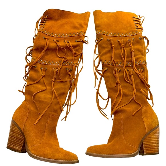 DINGO Brown Suede Knee-High Boots - Picture 1 of 1